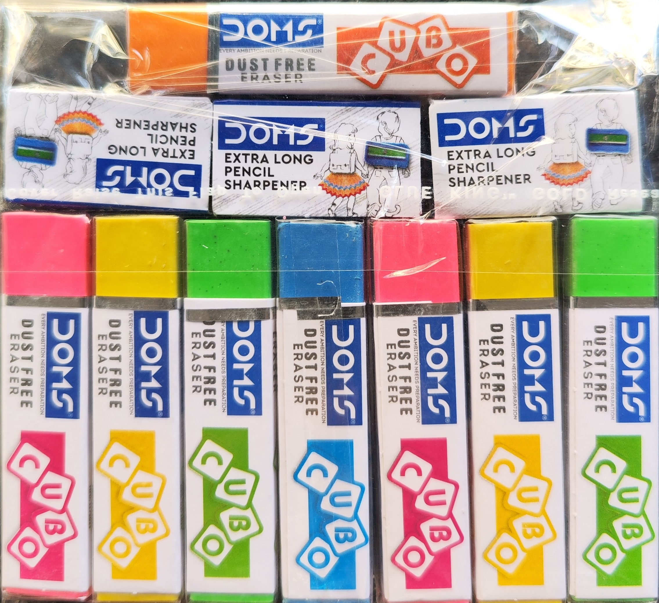 Doms Cubo Eraser and Long Point Sharpners